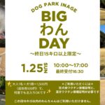 BIGわんDAY｜1月25日（日）DOG PARK INAGEで開催、15キロ以上のわんちゃん限定ドッグランイベント 🐶